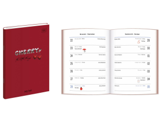 Kalendarz szkolny zeszytowy B6 48 Cherry [opakowanie=5szt]