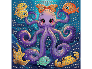 Mozaika piankowa OMIORNICA wymiary planszy do wyklejenia: 25x25 cm, stojak na obrazek