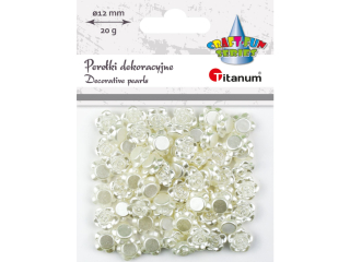 Koraliki perełki plastikowe róże O12mm dziurka O1mm białe 20g
