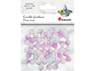 Koraliki plastikowe O10mm z kuleczek fioletowe ombre 50szt.