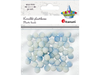 Koraliki plastikowe O10mm z kuleczek niebieskie ombre 50szt.