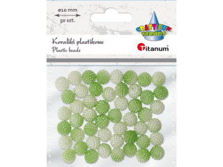 Koraliki plastikowe O10mm z kuleczek zielone ombre 50szt.