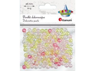 Koraliki plastikowe O6mm mix kolorw pastelowych przezroczyste 20g