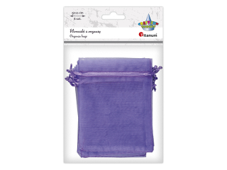 Woreczki z organzy - sakiewki 9x12cm wrzosowe 6szt. wysoko do cigacza 9, 5cm