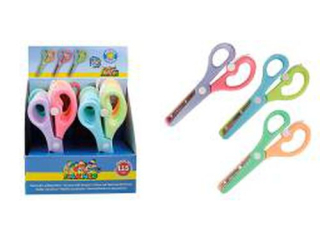 No�yczki z odbojnikiem 13, 5cm 3 pastelowe kolory zaokr�glone, plastikowe nak�adki na metalowych ostrzach [opakowanie=12szt]