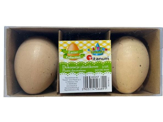 Dekoracje plastikowe jajka 50x70mm 3szt. TITWLK26