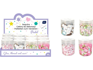 Cekiny do dekoracji 30g Pastel [opakowanie=12szt]