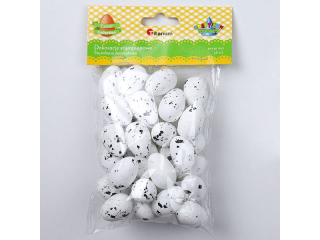 Dekoracje styropianowe jajka przepi�rcze 20x30mm bia�e 53szt. TITWLK26