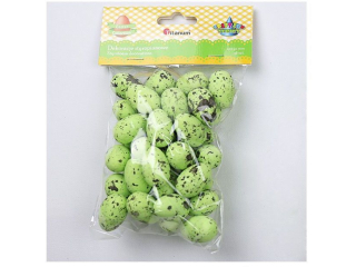 Dekoracje styropianowe jajka przepi�rcze 20x30mm zielone 53szt. TITWLK26