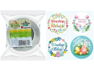 Naklejki papierowe na ta�mie 4 wzory Wielkanoc O38mm 300szt. TITWLK26