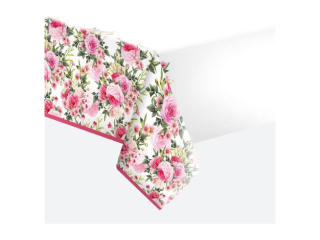 Obrus papierowy POL-MAK 120x180cm - Rose Twigs with Leaves and Flowers [opakowanie=12szt]