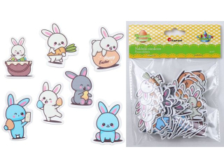 Naklejki piankowe zaj�czki 6 wzor�w 35szt. TITWLK26