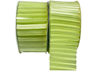 Wst��ka satynowa karbowana 40mm/3m zielona TITWLK26