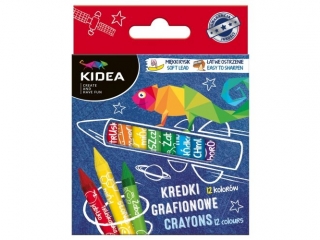 KREDKI GRAFIONOWE 12 KOLORÓW KIDEA