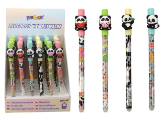D�ugopis wymazywalny Panda 0, 7 mm niebieski wk�ad 4 wzory [opakowanie=36szt]