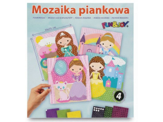 MOZAIKI PIANKOWE W KARTONIKU 4 WZORY: MIX KSIʯNICZEK, WYMIARY: 23x25 cm FUNxJOY