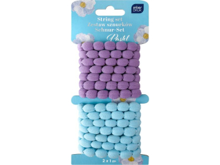 Zestaw sznurk�w ozdob.2x1m Pastel