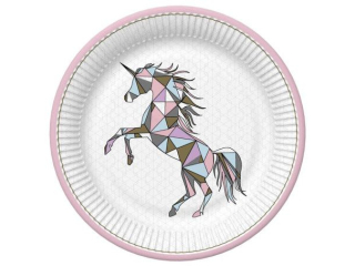 Talerzyki papierowe POL-MAK Daisy 22, 7cm 8szt. Graphic Wild Unicorn [opakowanie=12szt]