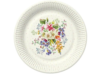 Talerzyki papierowe POL-MAK Daisy 22, 7cm 8szt. Delicate Flowers with Mini Dots [opakowanie=12szt]