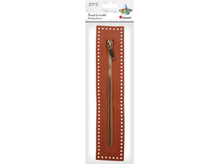 Zamek błyskawiczny do torebki 27x5, 5cm brązowy, złoty suwak długość suwaka 21, 4cm, otwory na sznurek: 3x3mm