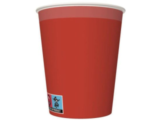 Kubeczki papierowe POL-MAK Maki 8szt. 250ml - Red [opakowanie=12szt]