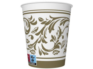 Kubeczki papierowe POL-MAK Maki 8szt. 250ml - Roccoco Patern Ecru [opakowanie=12szt]