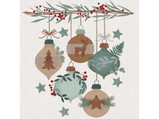 Serwetki POL-MAK GWIAZDKA Daisy Lunch 33cm 20szt. Graphic Eco Baubles SD_GW_019801  [opakowanie=24szt]