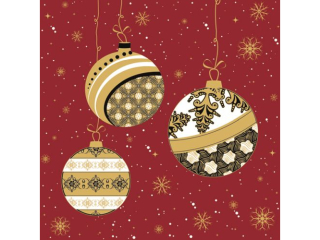 Serwetki POL-MAK GWIAZDKA Daisy Lunch 33cm 20szt. Graphic Charming Baubles SD_GW_021701  [opakowanie=24szt]