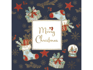 Serwetki POL-MAK GWIAZDKA Daisy Lunch 33cm 20szt. Merry Christmas Background SD_GW_023001  [opakowanie=24szt]