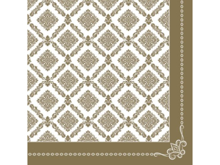Serwetki POL-MAK Daisy Lunch 33cm 20szt. Gold Damask Backdrop SDOG037401 [opakowanie=24szt]