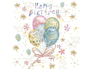 Serwetki POL-MAK Daisy Lunch 33cm 20szt. Pastel Balloons with Gold Flowers SDOG038501 [opakowanie=24szt]