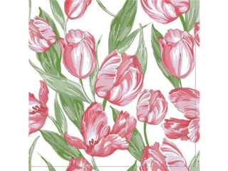 Serwetki POL-MAK WIOSNA Daisy Lunch 33cm 20szt. Pink Tulips Wallpaper SDWI007002 [opakowanie=24szt]