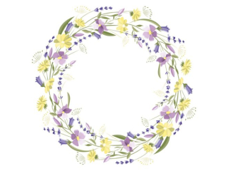 Serwetki POL-MAK WIOSNA Daisy Lunch 33cm 20szt. Subtle Wreath with Wildflowers and Leaves SDWI008801 [opakowanie=24szt]