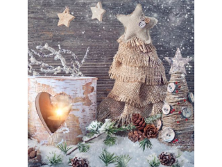 Serwetki POL-MAK GWIAZDKA Maki Lunch 33cm 20szt. Natural Christmas Scene with Warm Light SL_GW_025501  [opakowanie=12szt]