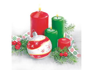 Serwetki POL-MAK GWIAZDKA Maki Lunch 33cm 20szt. Red x Green Arrangement SL_GW_026901  [opakowanie=12szt]