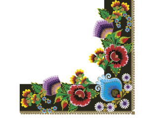 Serwetki POL-MAK Maki Lunch 33cm 20szt. owicz Folk Black Border  SLOG058401 [opakowanie=12szt]