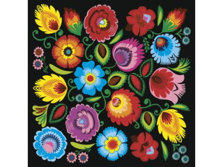 Serwetki POL-MAK Maki Lunch 33cm 20szt. owicz Folk Colourful Cut-ot on Black SLOG058701 [opakowanie=12szt]