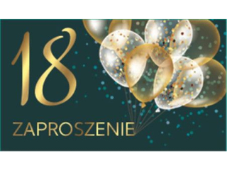 Zaproszenie POL-MAK 10szt. 18-nastka 160x95 z kopertą Z_UR18_56479
