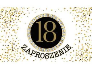 Zaproszenie POL-MAK 10szt. 18-nastka 160x95 z kopertą Z_UR18_61632