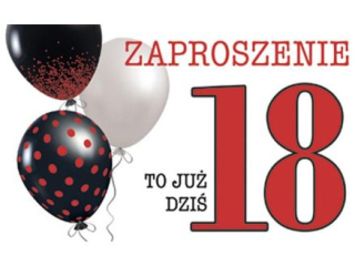 Zaproszenie POL-MAK 10szt. 18-nastka 160x95 z kopertą Z_UR18_61633