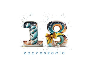 Zaproszenie POL-MAK 10szt. 18-nastka 160x95 z kopertą Z_UR18_61636