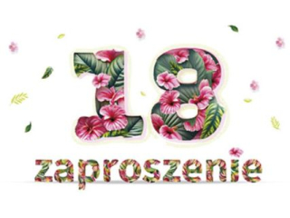 Zaproszenie POL-MAK 10szt. 18-nastka 160x95 z kopertą Z_UR18_61637