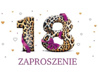 Zaproszenie POL-MAK 10szt. 18-nastka 160x95 z kopertą Z_UR18_61639