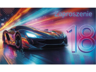 Zaproszenie POL-MAK 10szt. 18-nastka 160x95 z kopertą Z_UR18_61642