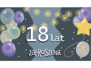 Zaproszenie POL-MAK 10szt. 18-nastka 160x95 z kopertą Z_UR18_61643