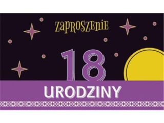 Zaproszenie POL-MAK 10szt. 18-nastka 160x95 z kopertą Z_UR18_61644