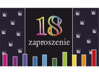 Zaproszenie POL-MAK 10szt. 18-nastka 160x95 z kopertą Z_UR18_61645