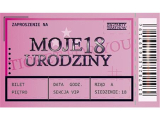 Zaproszenie POL-MAK 10szt. 18-nastka 160x95 z kopertą Z_UR18_61646