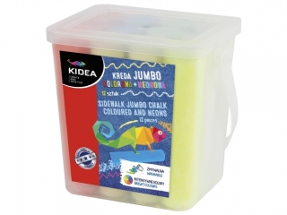 KREDA JUMBO KOLOROWA+ NEONOWA 12 SZT. KIDEA