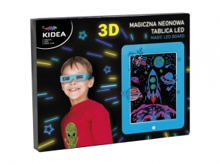 MAGICZNA NEONOWA TABLICA 3D LED KIDEA (NIEBIESKA)